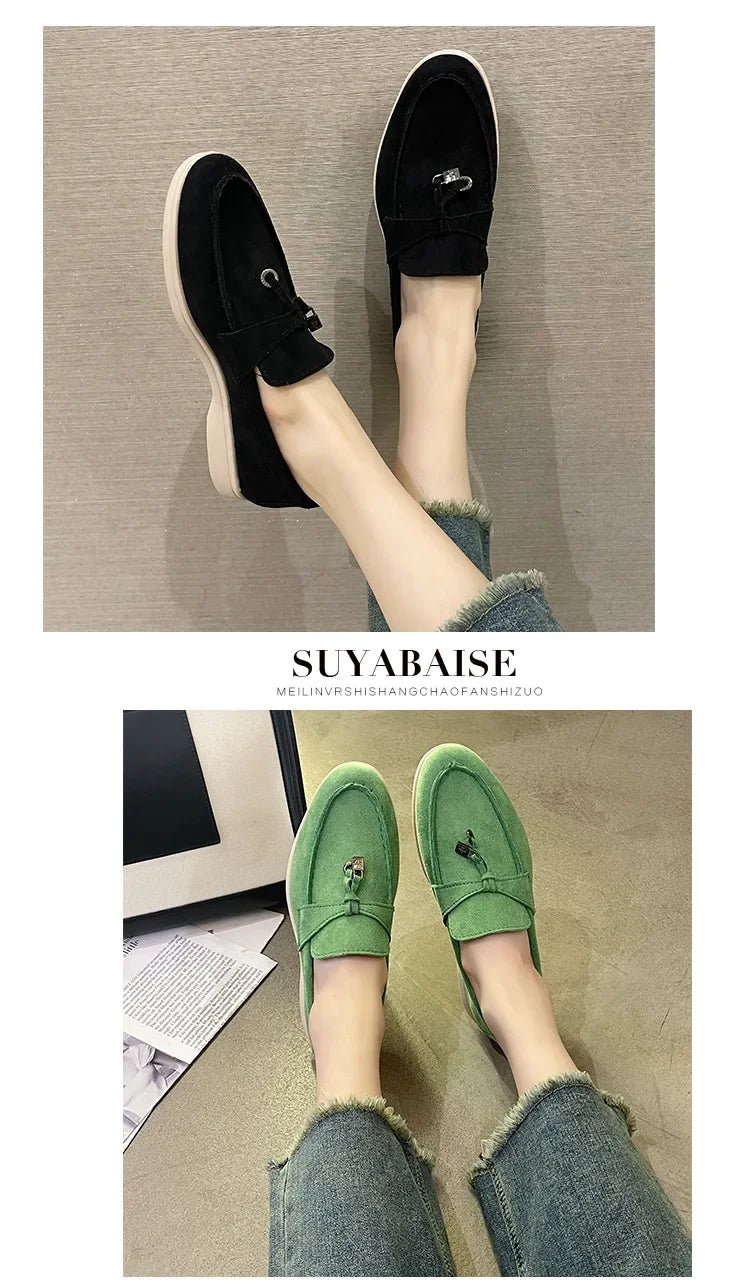 Colorful Suede Loafers – Women’s Casual Slip - On ShoesAzizaK