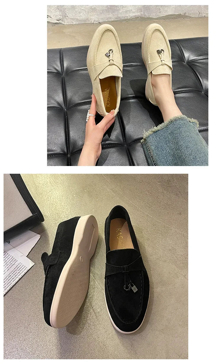 Colorful Suede Loafers – Women’s Casual Slip - On ShoesAzizaK