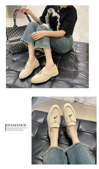 Colorful Suede Loafers – Women’s Casual Slip - On ShoesAzizaK