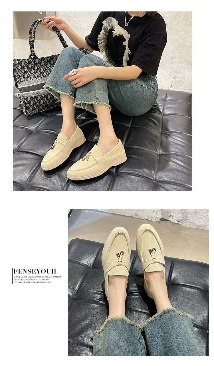 Colorful Suede Loafers – Women’s Casual Slip - On ShoesAzizaK