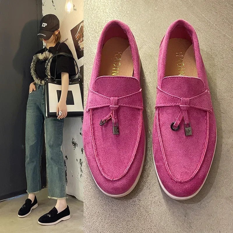 Colorful Suede Loafers – Women’s Casual Slip - On ShoesAzizaK