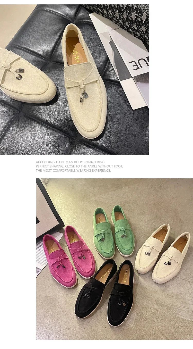 Colorful Suede Loafers – Women’s Casual Slip - On ShoesAzizaK
