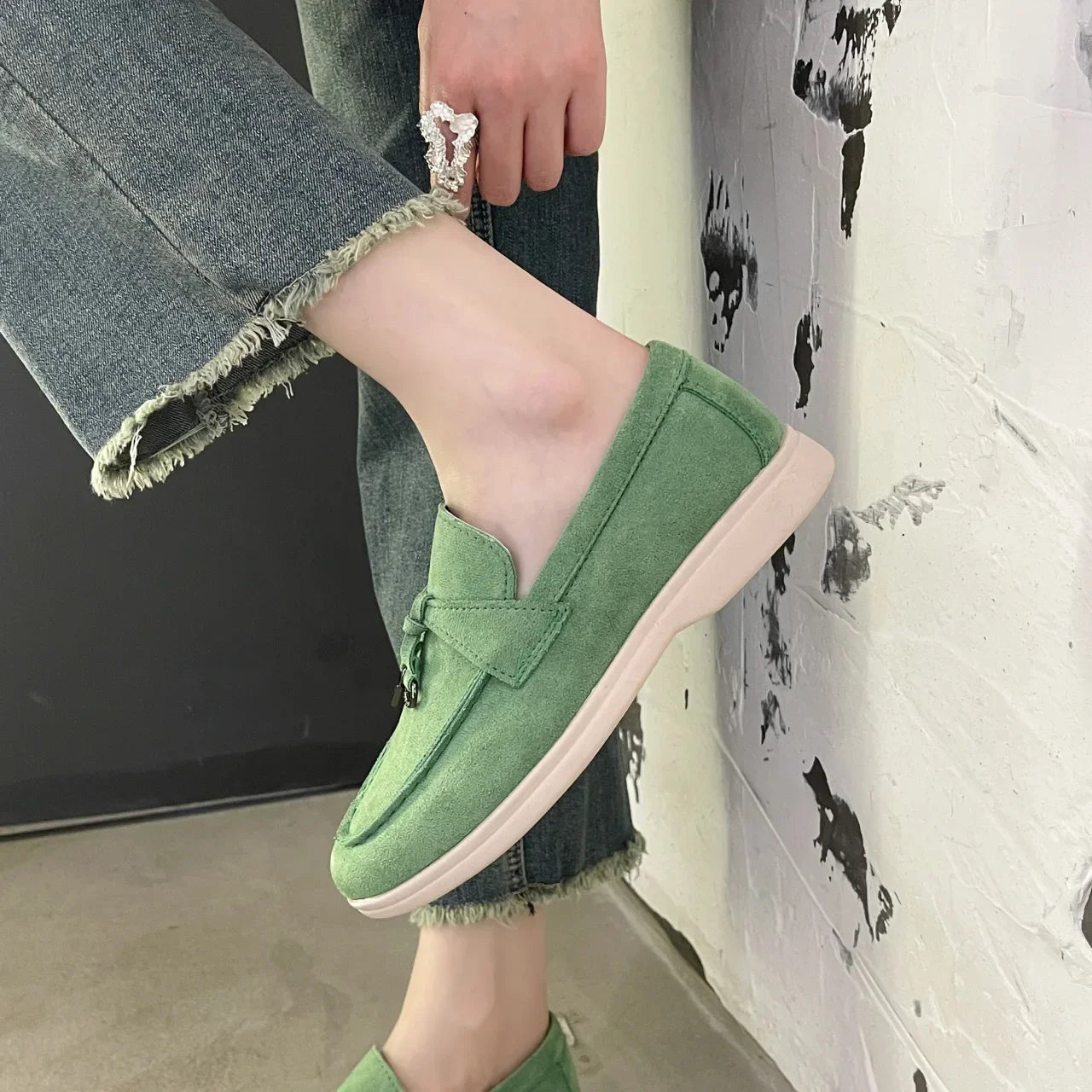 Colorful Suede Loafers – Women’s Casual Slip - On ShoesAzizaK