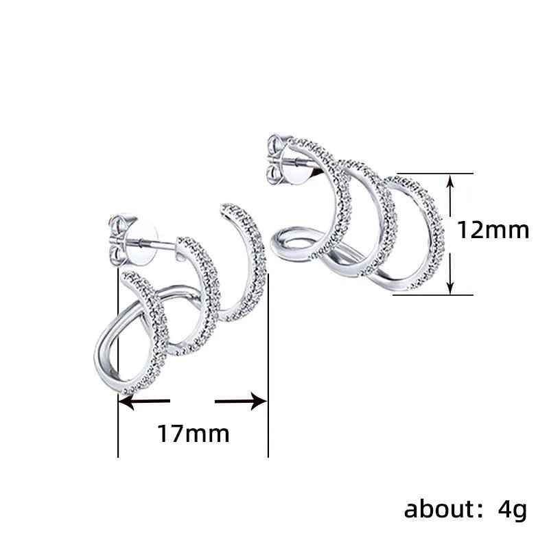 Creative 925 silver needle shaped earrings simpleAzizaK