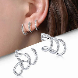 Creative 925 silver needle shaped earrings simpleAzizaK