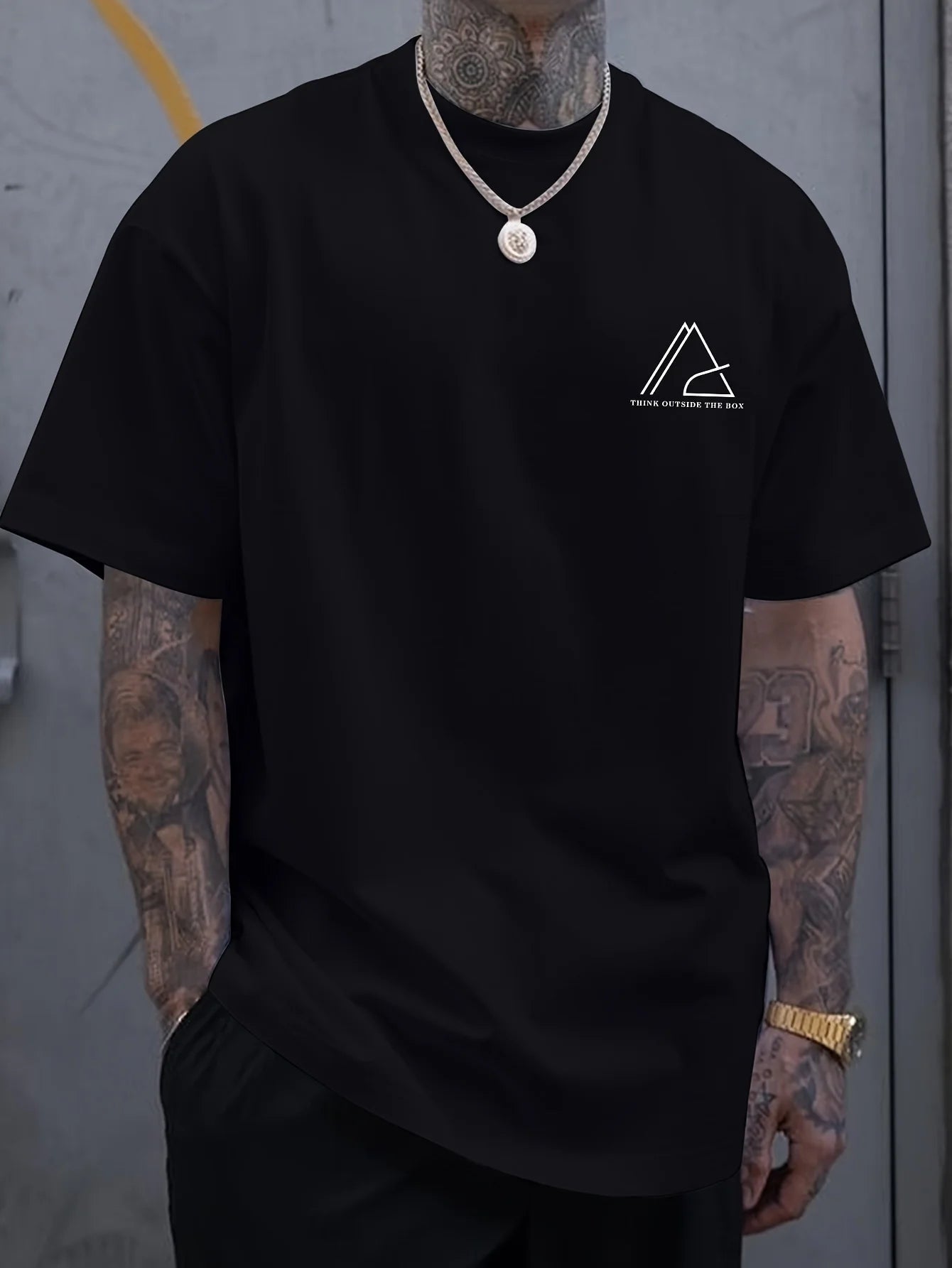 🎨 Creative Geometric Print T-Shirt – Casual Round Neck Short SleeveAzizaK