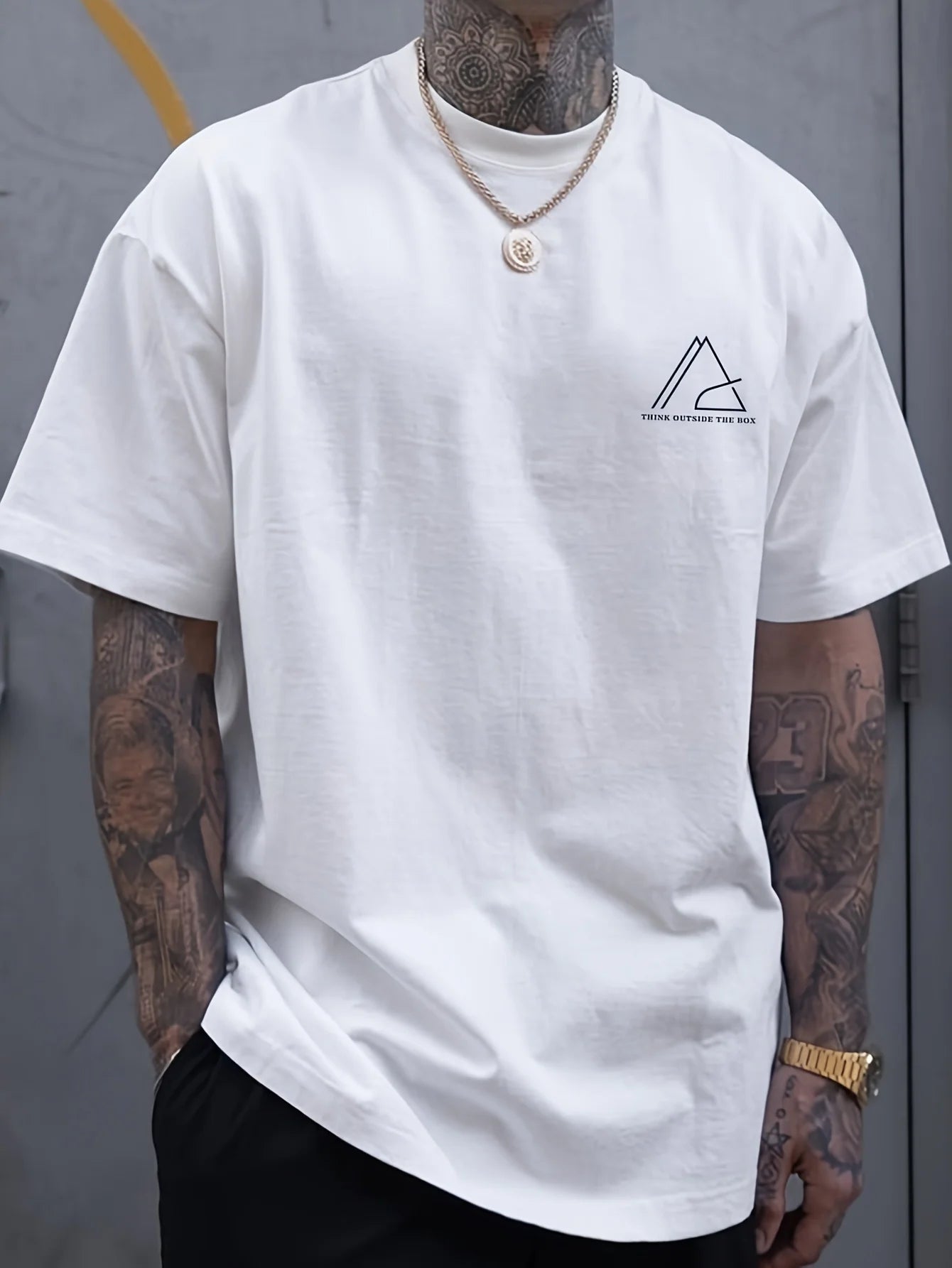 🎨 Creative Geometric Print T-Shirt – Casual Round Neck Short SleeveAzizaK