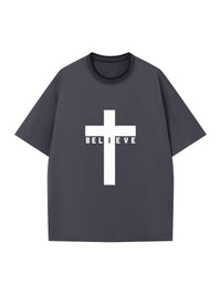 🎨 Creative Geometric Print T-Shirt – Casual Round Neck Short SleeveAzizaK