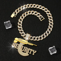 Cuban chain with alloy and bling rhinestone hip hopAzizaK