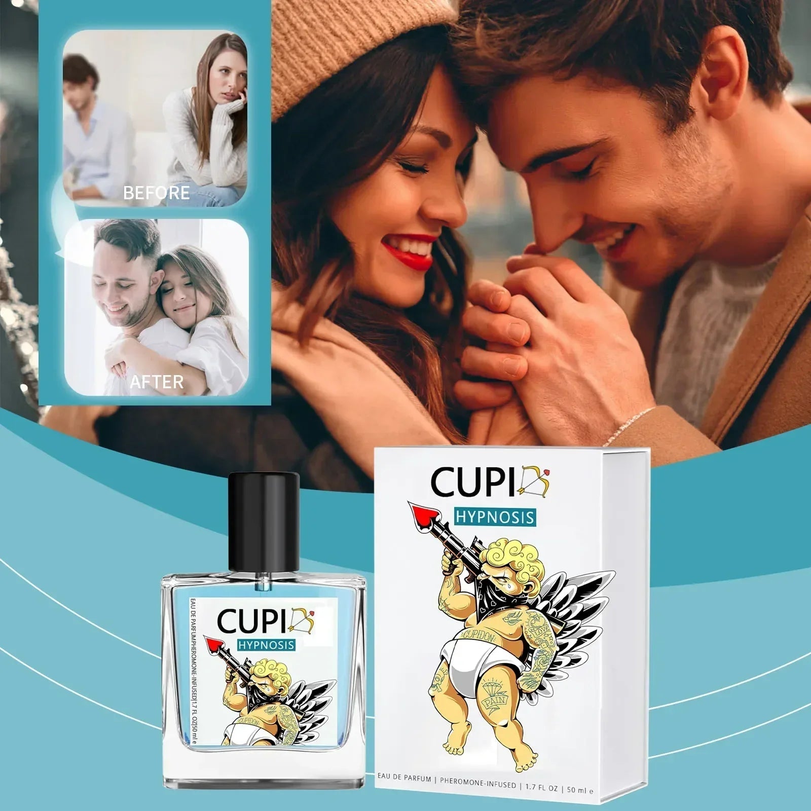 Cupid Hypnosis Perfume 50ML Original Pheromone Perfumes Long Lasting Cologne Light FragranceAzizaK