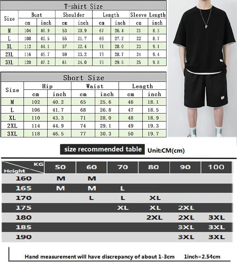 🖌️ Customized Printed 2 - Piece Set – Men's Summer T-Shirt & Shorts | Streetwear TracksuitAzizaK