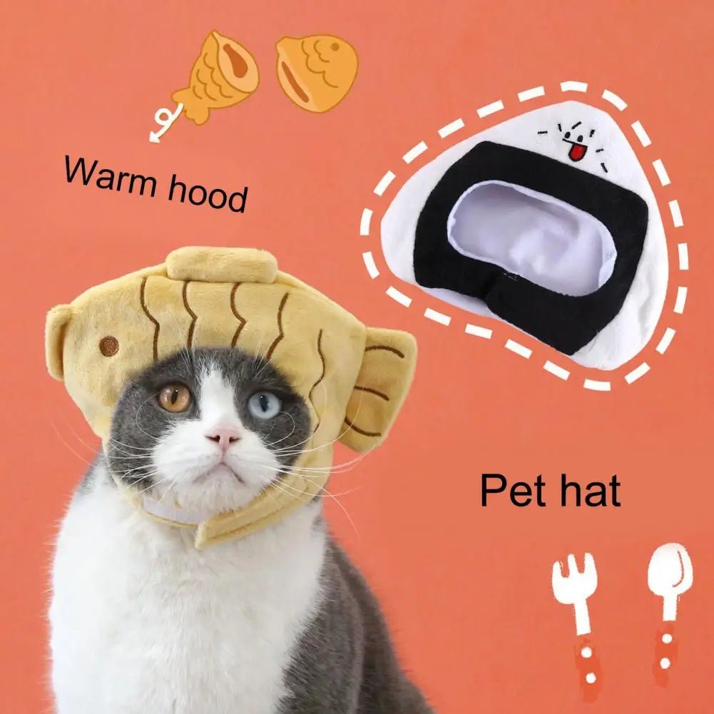 Cute Cat Hat, Soft Dog Hat, Adorable Cartoon Taiyaki Shape Pet Dog Cat HeadwearAzizaK