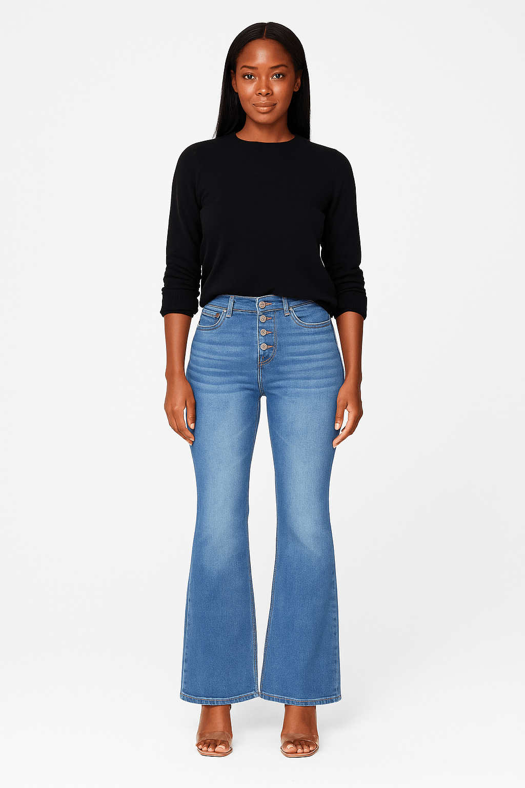 Dark blue slim fit flared jeansAzizaK
