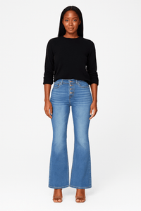 Dark blue slim fit flared jeansAzizaK