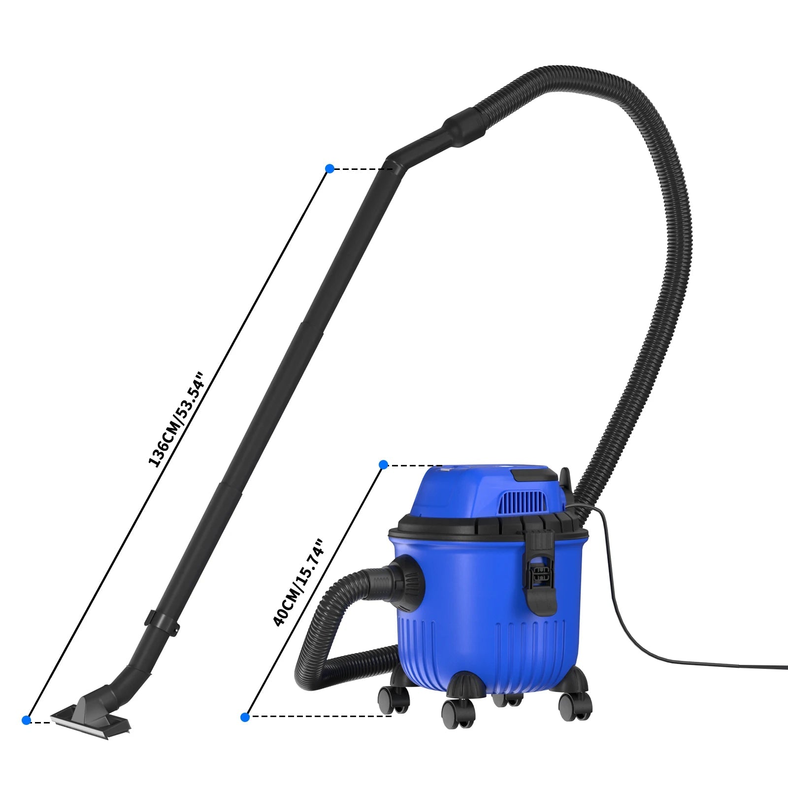 DayPlus Industrial Vacuum Cleaner Hoover Wet and Dry 4800W Powerful Suction Bagless, 16Kpa, 15 Litre Capacity, 4 Caster WheelsAzizaK