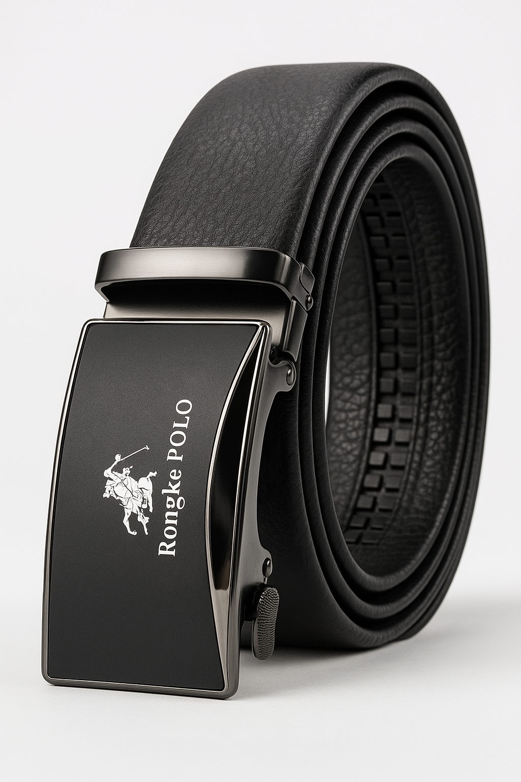 Premium Genuine Leather Men’s Belt with Automatic Ratchet Buckle – Elegant and Durable