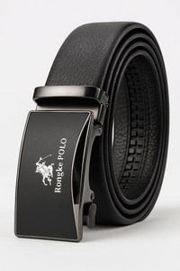 Premium Genuine Leather Men’s Belt with Automatic Ratchet Buckle – Elegant and Durable