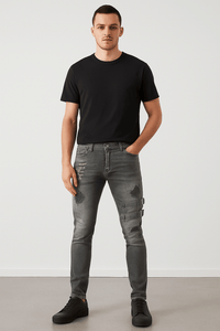 Distressed Buckle Slim Fit Denim Jeans – Multiple ColorsAzizaK