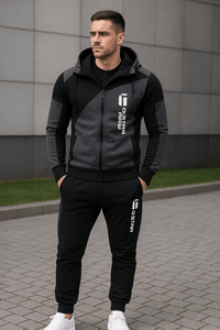 double zipper hooded jacket with pantsAzizaK
