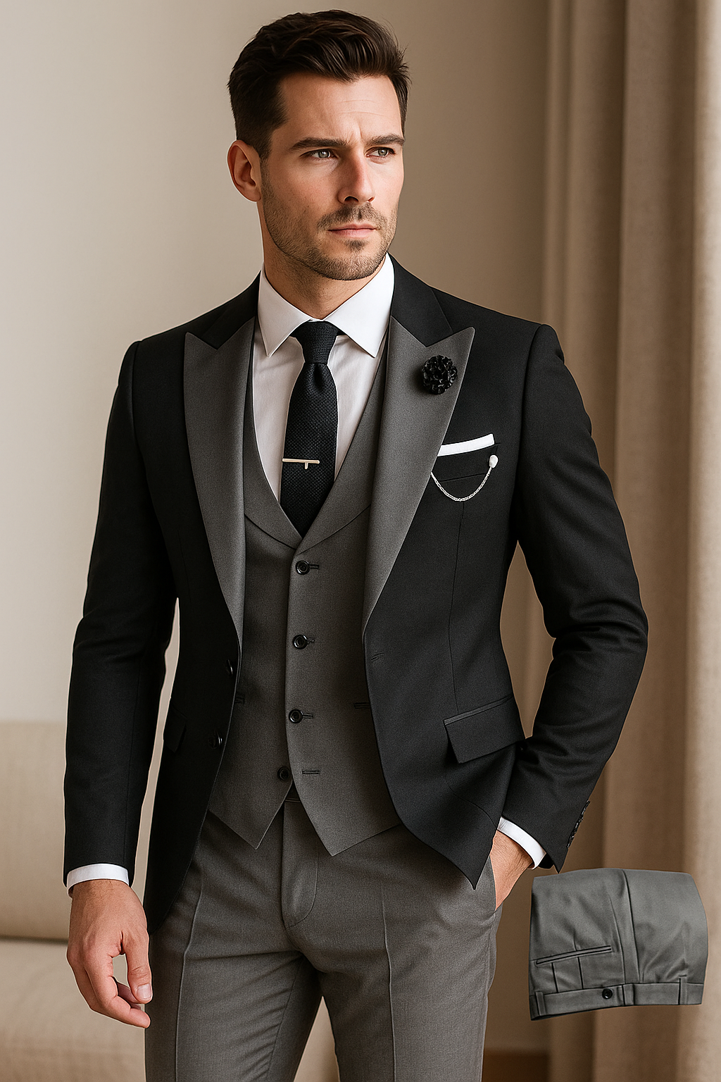 New men’s suit 3 pieces
