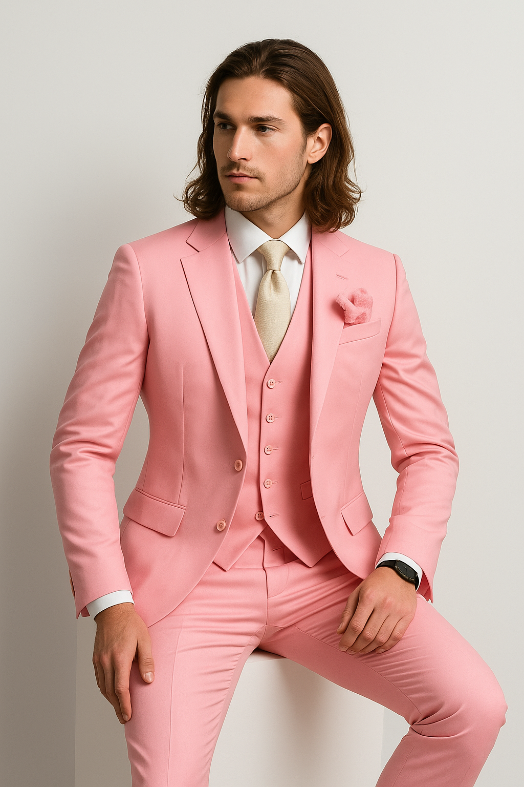 Costume 3 pièces slim fit pour homme – Blazer, gilet et pantalon | Tenue de soirée élégante
