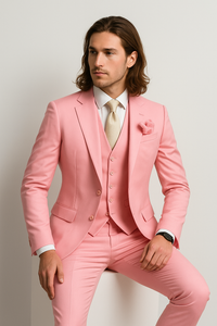 Costume 3 pièces slim fit pour homme – Blazer, gilet et pantalon | Tenue de soirée élégante