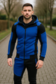 double zipper hooded jacket with pants