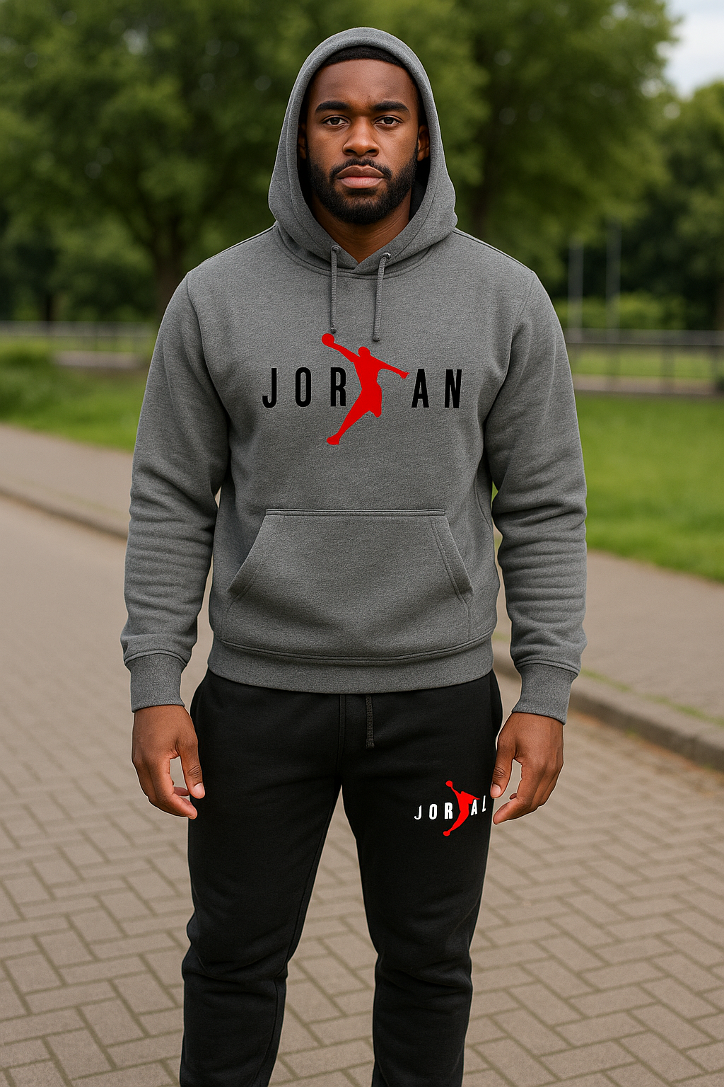 Jordan-Inspired Tracksuit – Sporty 2-Piece Set with Hoodie & Joggers