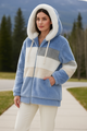 Cozy Striped Faux Fur Hoodie Jacket