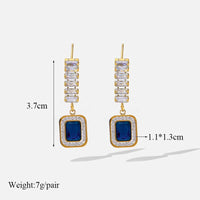 EILIECK 316L Stainless Steel Blue Zircon Gold Color Snake Chain Necklace Earrings For Women Luxury Designer Wedding Jewelry SetsAzizaK