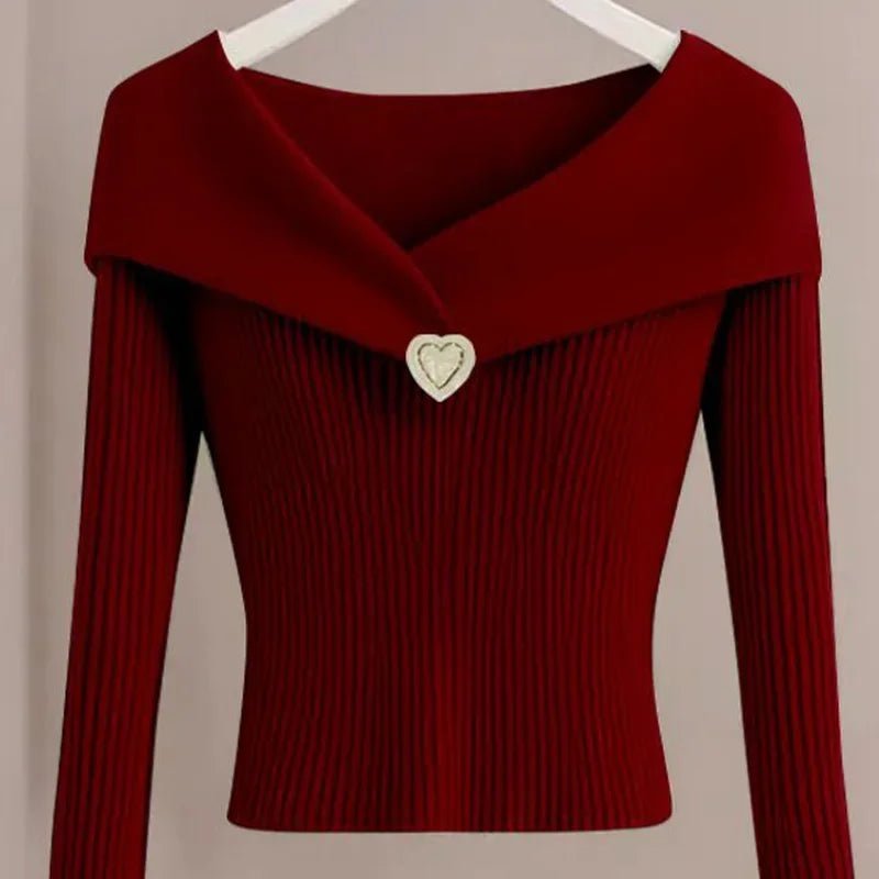 elegant chic slim elasticity vintage sweaters comfortableAzizaK