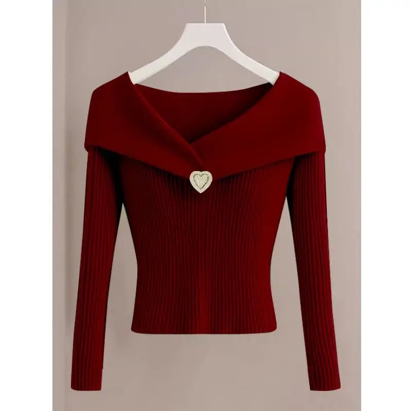 elegant chic slim elasticity vintage sweaters comfortableAzizaK