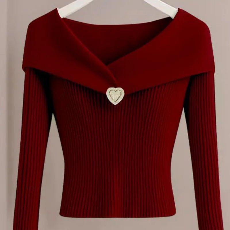 elegant chic slim elasticity vintage sweaters comfortableAzizaK