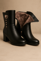 Elegant Faux Leather Ankle BootsAzizaK