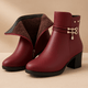 Elegant Faux Leather Ankle BootsAzizaK