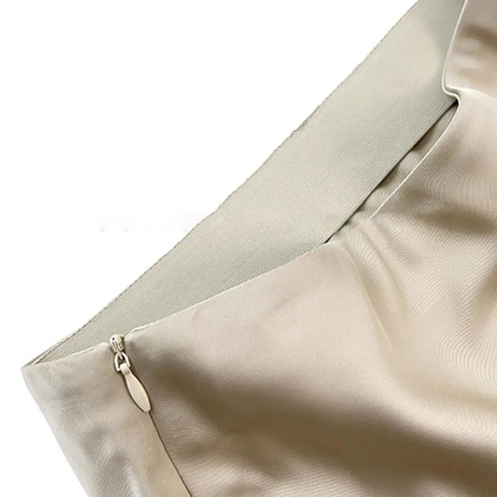 Elegant faux silk satin long skirtAzizaK