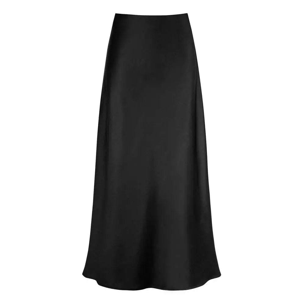 Elegant faux silk satin long skirtAzizaK