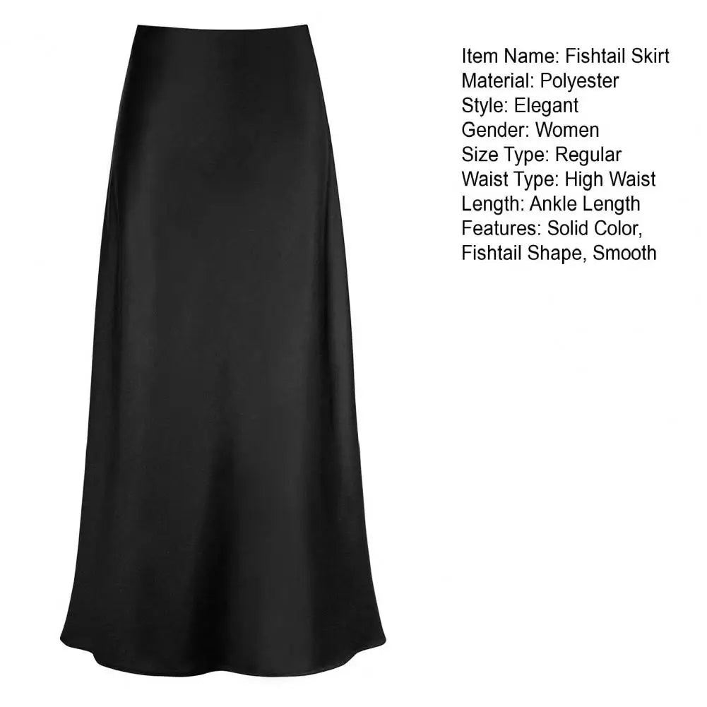 Elegant faux silk satin long skirtAzizaK