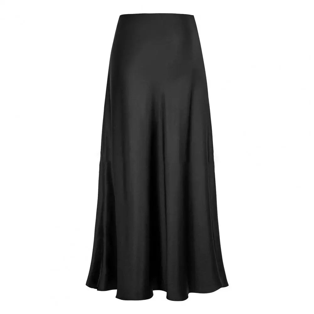 Elegant faux silk satin long skirtAzizaK