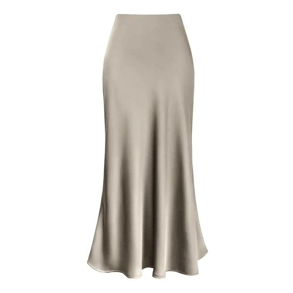 Elegant faux silk satin long skirtAzizaK