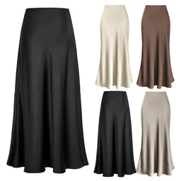 Elegant faux silk satin long skirtAzizaK