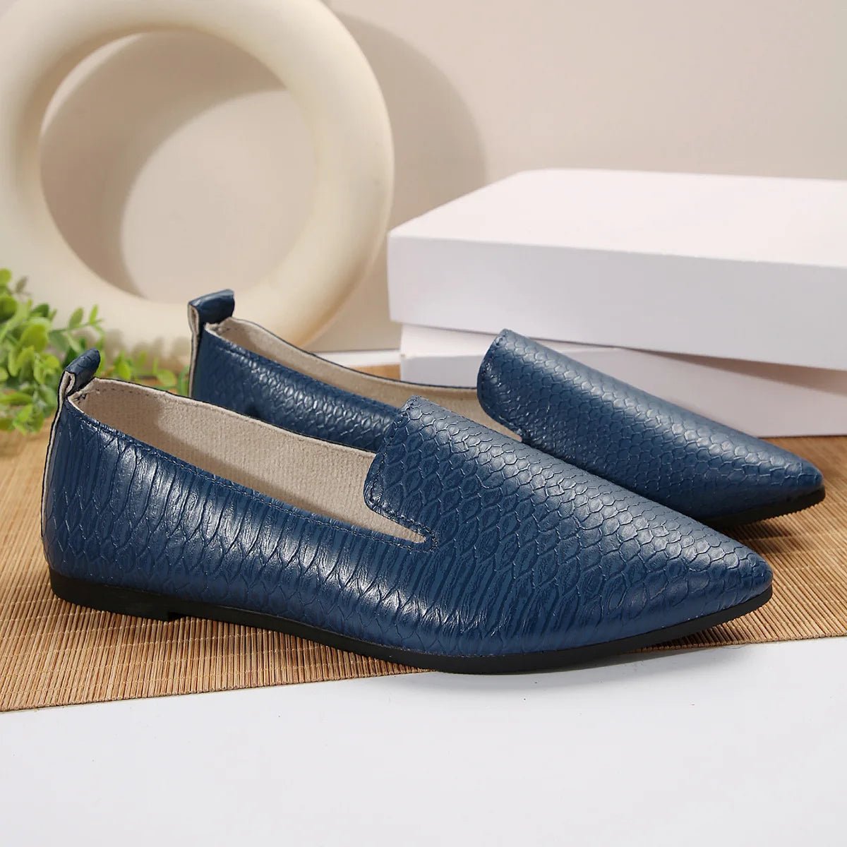 Elegant Pointed Loafers – Women’s Slip - On FlatsAzizaK