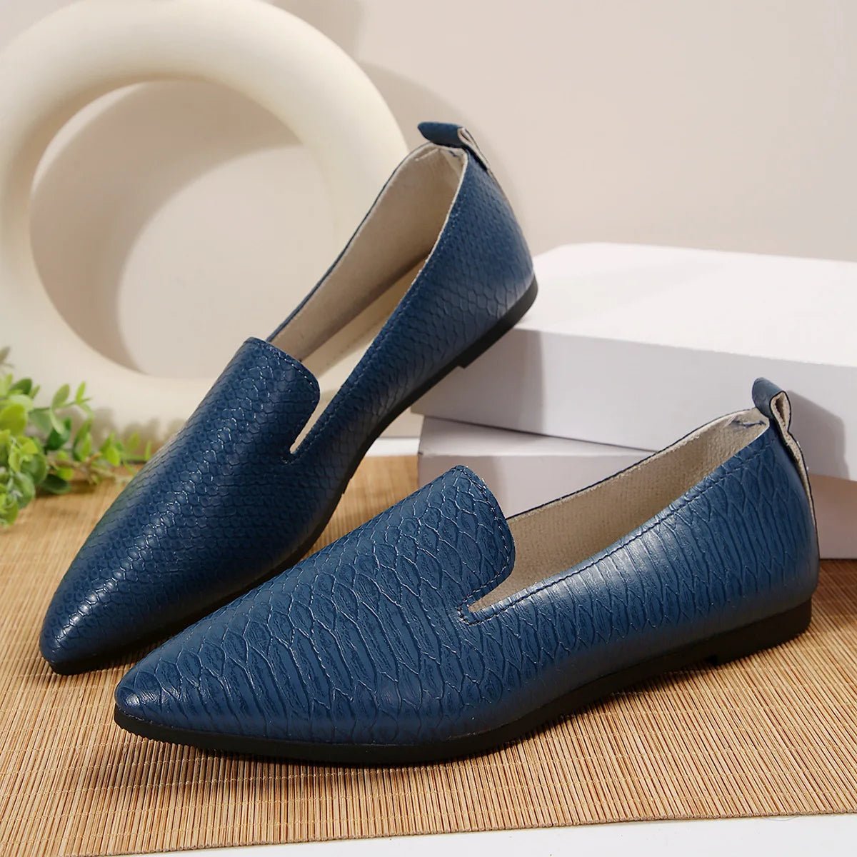 Elegant Pointed Loafers – Women’s Slip - On FlatsAzizaK