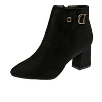 elegant suede ankle boots with zip pullAzizaK