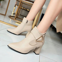 elegant suede ankle boots with zip pullAzizaK