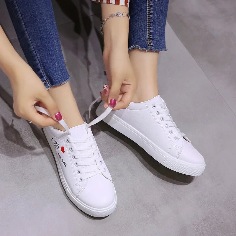 Embroidered Lace - Up Sneakers – Women’s Casual TrainersAzizaK