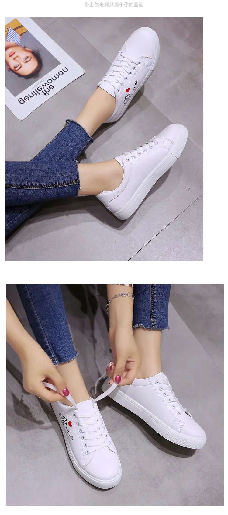Embroidered Lace - Up Sneakers – Women’s Casual TrainersAzizaK