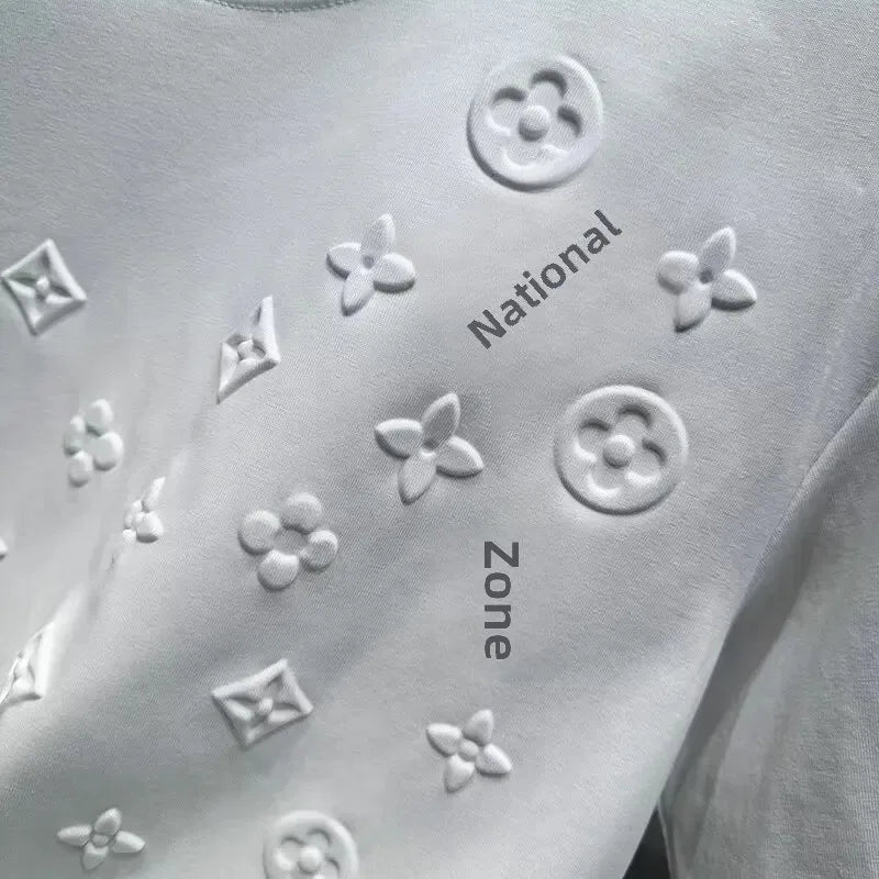 Embroidered T-Shirt – Trendy European Style, Short Sleeve, Unique & VersatileAzizaK