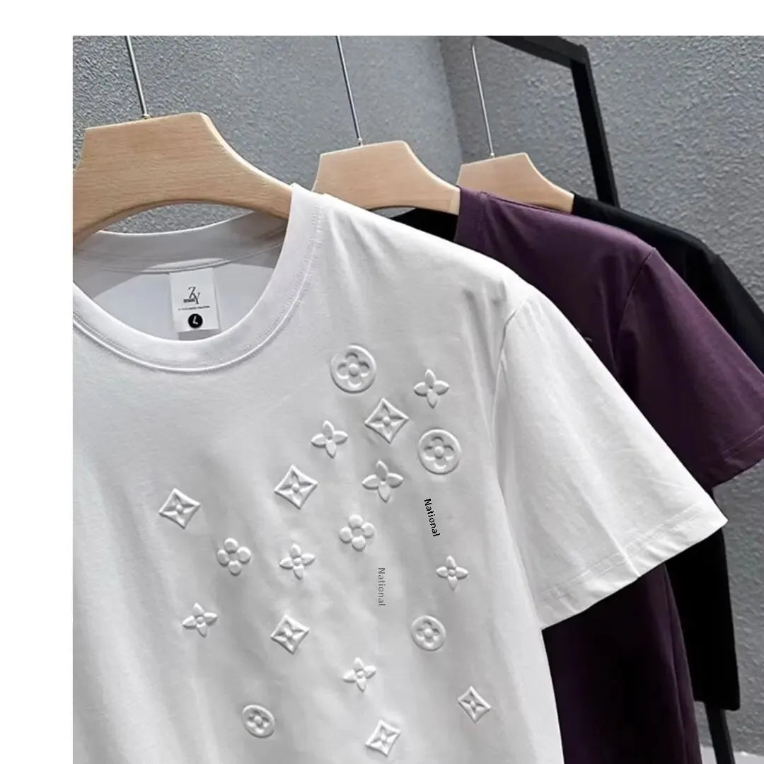 Embroidered T-Shirt – Trendy European Style, Short Sleeve, Unique & VersatileAzizaK