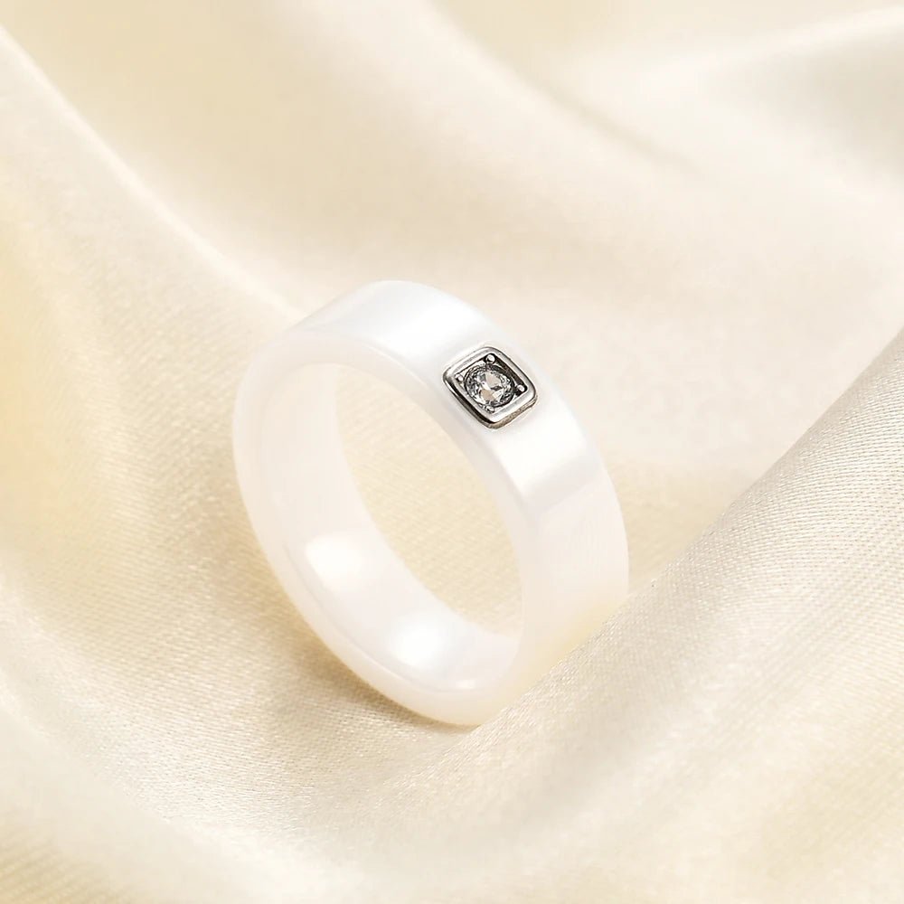 Exquisite 6mm Black/White Ceramic RingsAzizaK